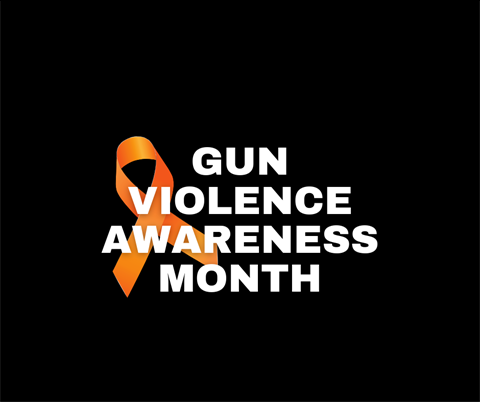 gun violence awareness month with orange ribbon
