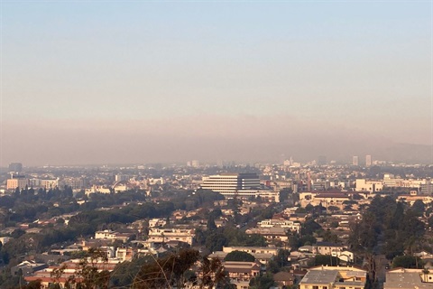 Photo of smoky skies over Culver City